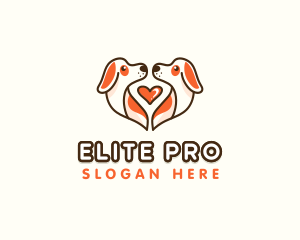 Cute Puppy Heart logo design