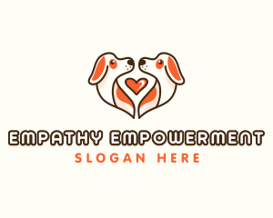 Cute Puppy Heart logo design