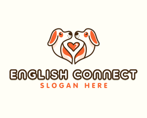 Cute Puppy Heart logo design