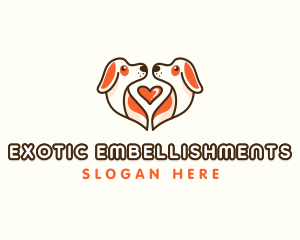 Cute Puppy Heart logo design