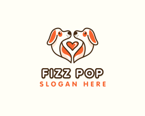 Cute Puppy Heart logo design