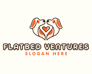 Cute Puppy Heart logo design