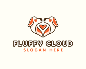 Cute Puppy Heart logo design