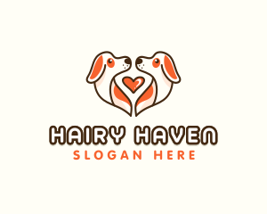 Cute Puppy Heart logo design