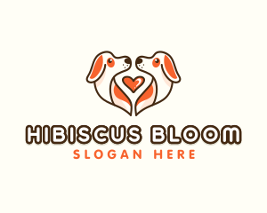 Cute Puppy Heart logo design