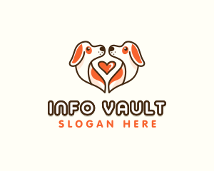 Cute Puppy Heart logo design