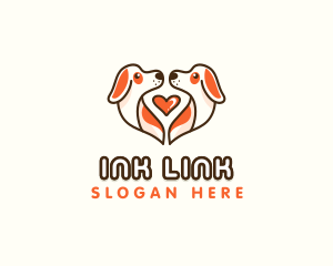 Cute Puppy Heart logo design