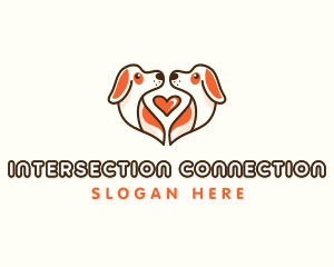 Cute Puppy Heart logo design