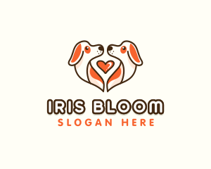 Cute Puppy Heart logo design