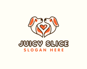 Cute Puppy Heart logo design