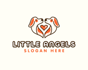 Cute Puppy Heart logo design