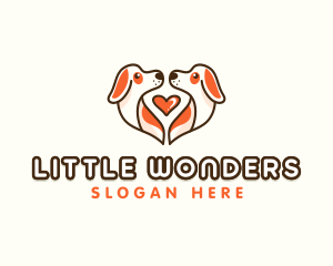 Cute Puppy Heart logo design