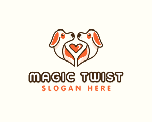 Cute Puppy Heart logo design