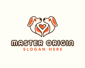 Cute Puppy Heart logo design