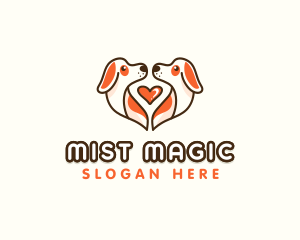 Cute Puppy Heart logo design