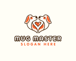 Cute Puppy Heart logo design