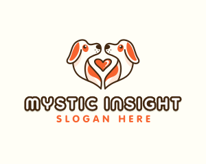 Cute Puppy Heart logo design