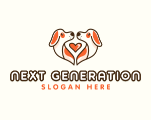 Cute Puppy Heart logo design