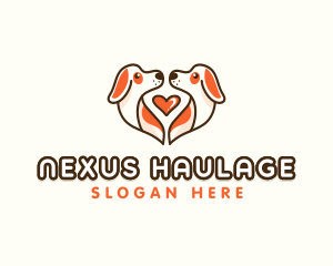 Cute Puppy Heart logo design