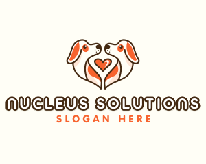 Cute Puppy Heart logo design