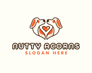 Cute Puppy Heart logo design