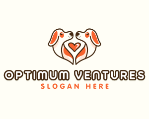 Cute Puppy Heart logo design