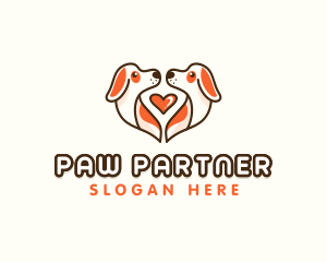 Cute Puppy Heart logo design