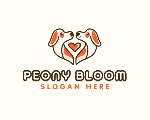 Cute Puppy Heart logo design