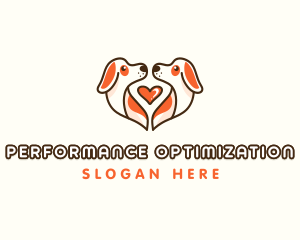 Cute Puppy Heart logo design