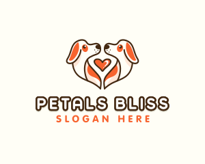 Cute Puppy Heart logo design