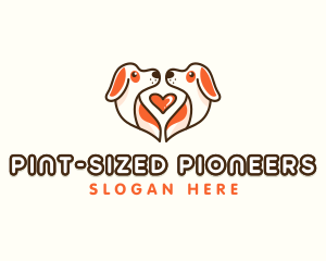 Cute Puppy Heart logo design