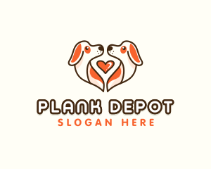 Cute Puppy Heart logo design