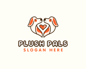 Cute Puppy Heart logo design