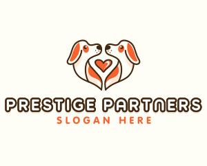 Cute Puppy Heart logo design