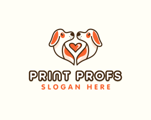 Cute Puppy Heart logo design