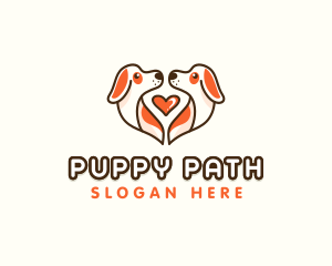 Cute Puppy Heart logo design