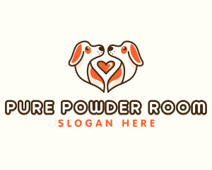 Cute Puppy Heart logo design