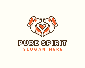 Cute Puppy Heart logo design