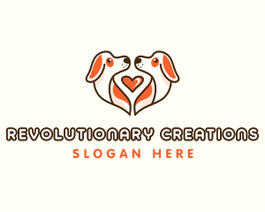 Cute Puppy Heart logo design