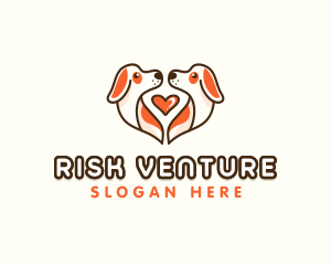 Cute Puppy Heart logo design