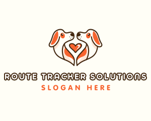 Cute Puppy Heart logo design