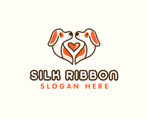 Cute Puppy Heart logo design