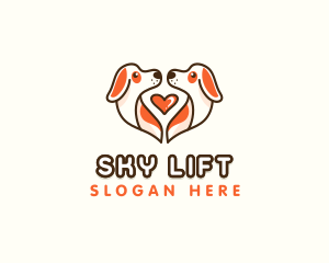 Cute Puppy Heart logo design