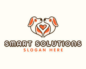 Cute Puppy Heart logo design