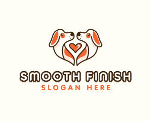 Cute Puppy Heart logo design