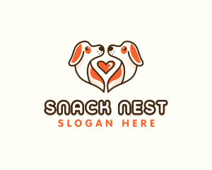 Cute Puppy Heart logo design