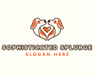 Cute Puppy Heart logo design