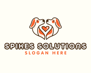 Cute Puppy Heart logo design