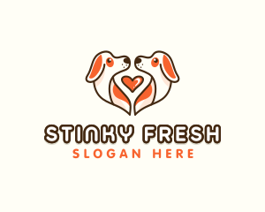 Cute Puppy Heart logo design