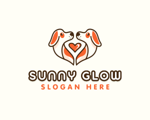 Cute Puppy Heart logo design